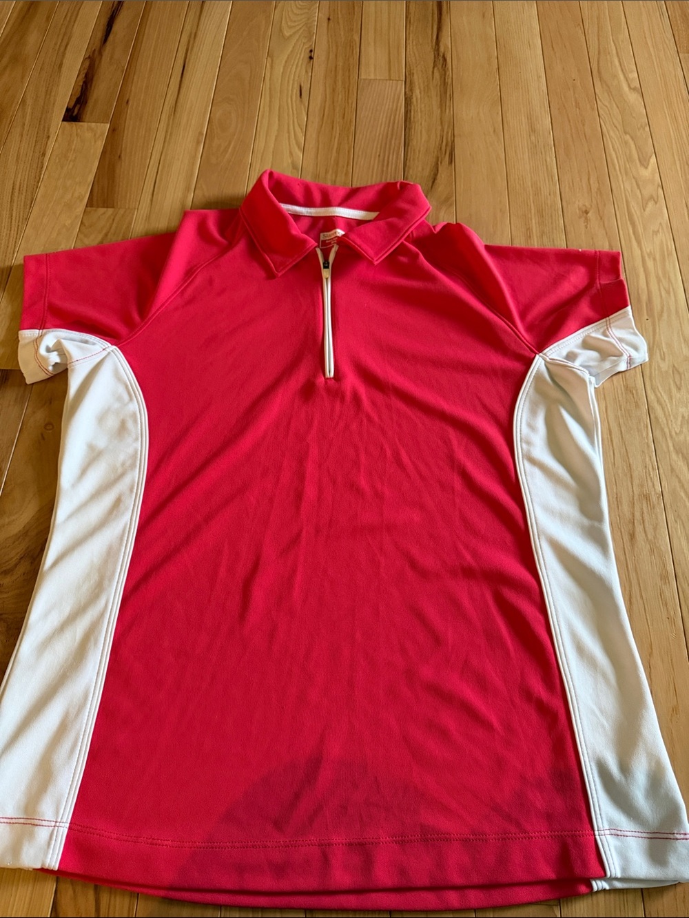 Slazenger Hot Pink and White Zip Polo